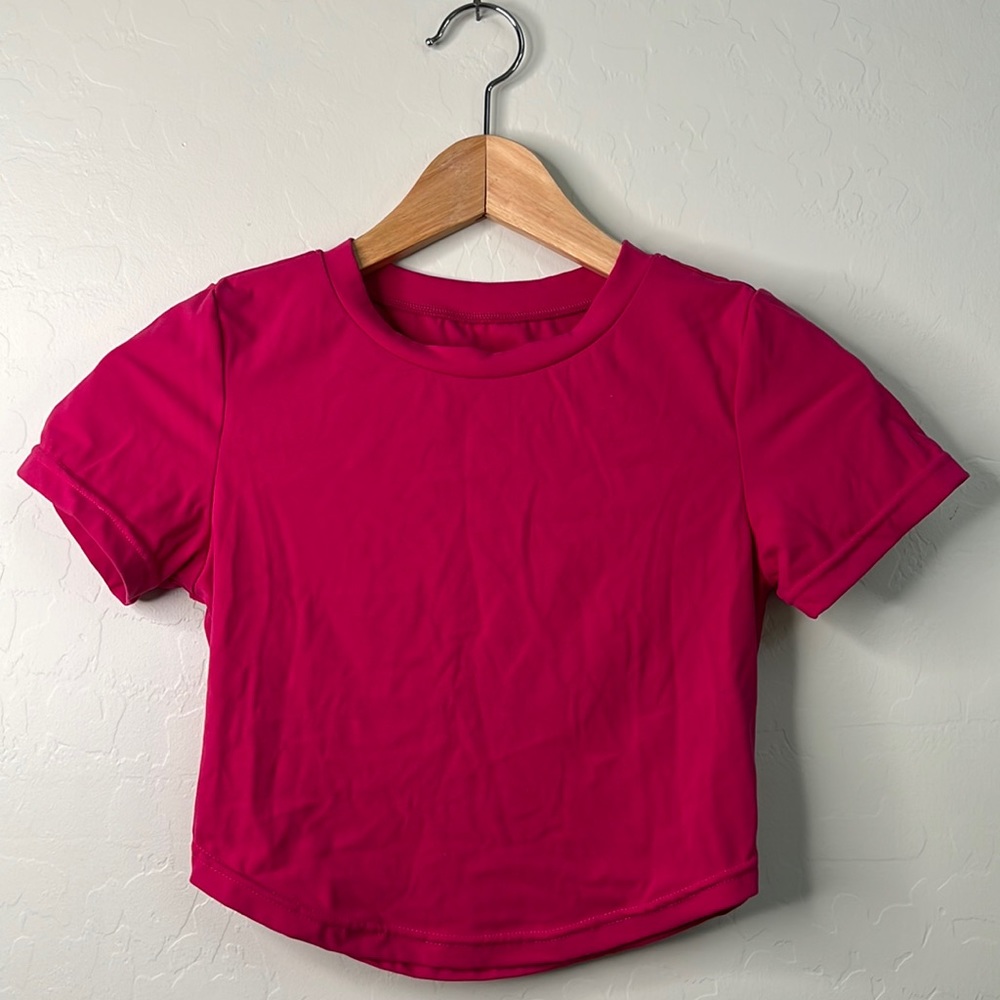 Hot pink Buff Bunny crop top